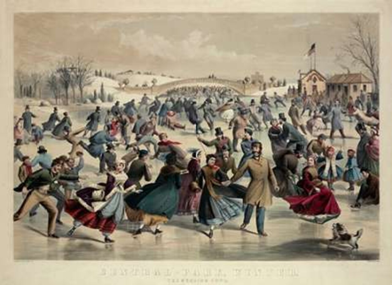 Central-Park, Winter - The Skating Pond, New York, 1862 Poster Print by Currier and Ives - Item # VARPDX460410